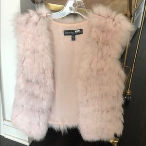 Adrienne Landau real rabbit fur pink vest